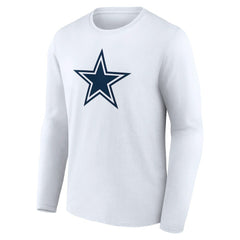 Dallas Cowboys Team Authentic Personalized Name & Number Long Sleeve T-Shirt - White - NFL