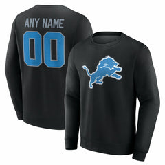 Detroit Lions Team Authentic Personalized Name & Number Sweatshirt - Black - NFL