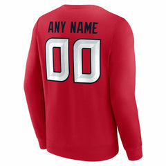 Houston Texans Team Authentic Personalized Name & Number Sweatshirt - Red - NFL