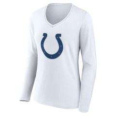 Indianapolis Colts Women's Team Authentic Personalized Name & Number Long Sleeve V-Neck T-Shirt - White - NFL