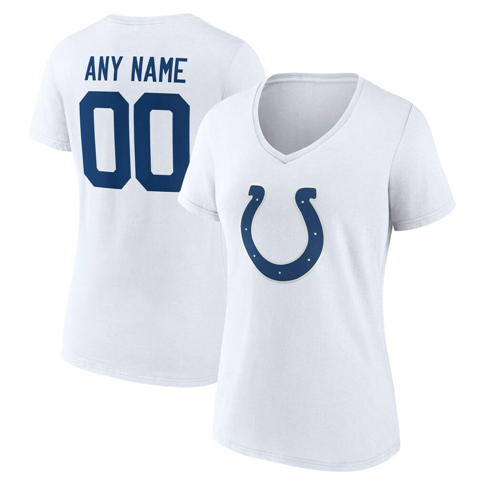 Indianapolis Colts Women's Team Authentic Personalized Name & Number V-Neck T-Shirt - White - NFL