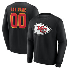 Kansas City Chiefs Team Authentic Personalized Name & Number Sweatshirt - Black - NFL
