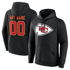 Kansas City Chiefs Team Authentic Personalized Name & Number Hoodie - Black - NFL