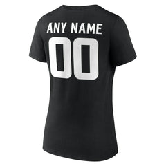 Minnesota Vikings Women's Team Authentic Personalized Name & Number V-Neck T-Shirt - Black - NFL