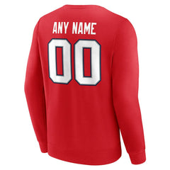 New England Patriots Team Authentic Personalized Name & Number Sweatshirt - Red - NFL