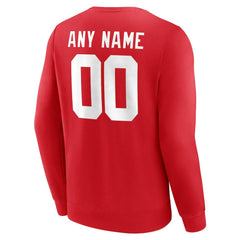 New York Giants Team Authentic Personalized Name & Number Sweatshirt - Red - NFL