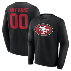San Francisco 49ers Team Authentic Personalized Name & Number Sweatshirt - Black - NFL
