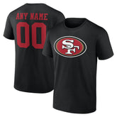 San Francisco 49ers Team Authentic Personalized Name & Number T-Shirt - Black - NFL