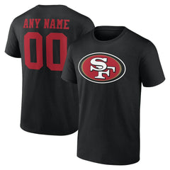 San Francisco 49ers Team Authentic Personalized Name & Number T-Shirt - Black - NFL