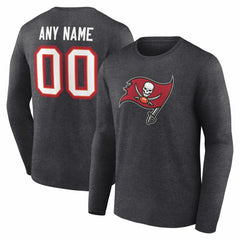 Tampa Bay Buccaneers Team Authentic Personalized Name & Number Long Sleeve T-Shirt - Charcoal - NFL