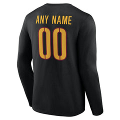 Washington Commanders Team Authentic Personalized Name & Number Long Sleeve T-Shirt - Black - NFL