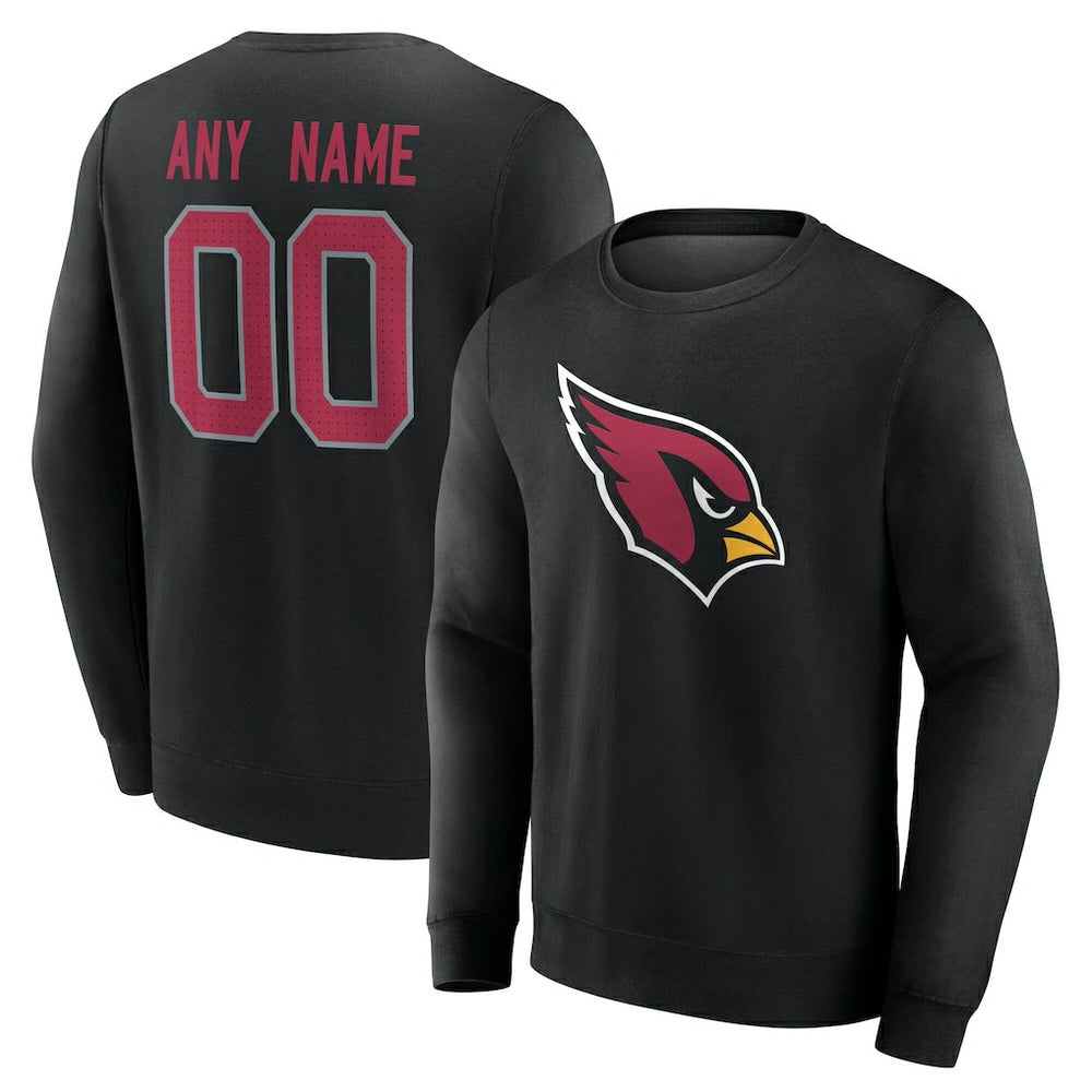 Arizona Cardinals Team Authentic Personalized Name & Number Sweatshirt - Black - NFL