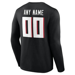 Atlanta Falcons Team Authentic Personalized Name & Number Long Sleeve T-Shirt - Black - NFL