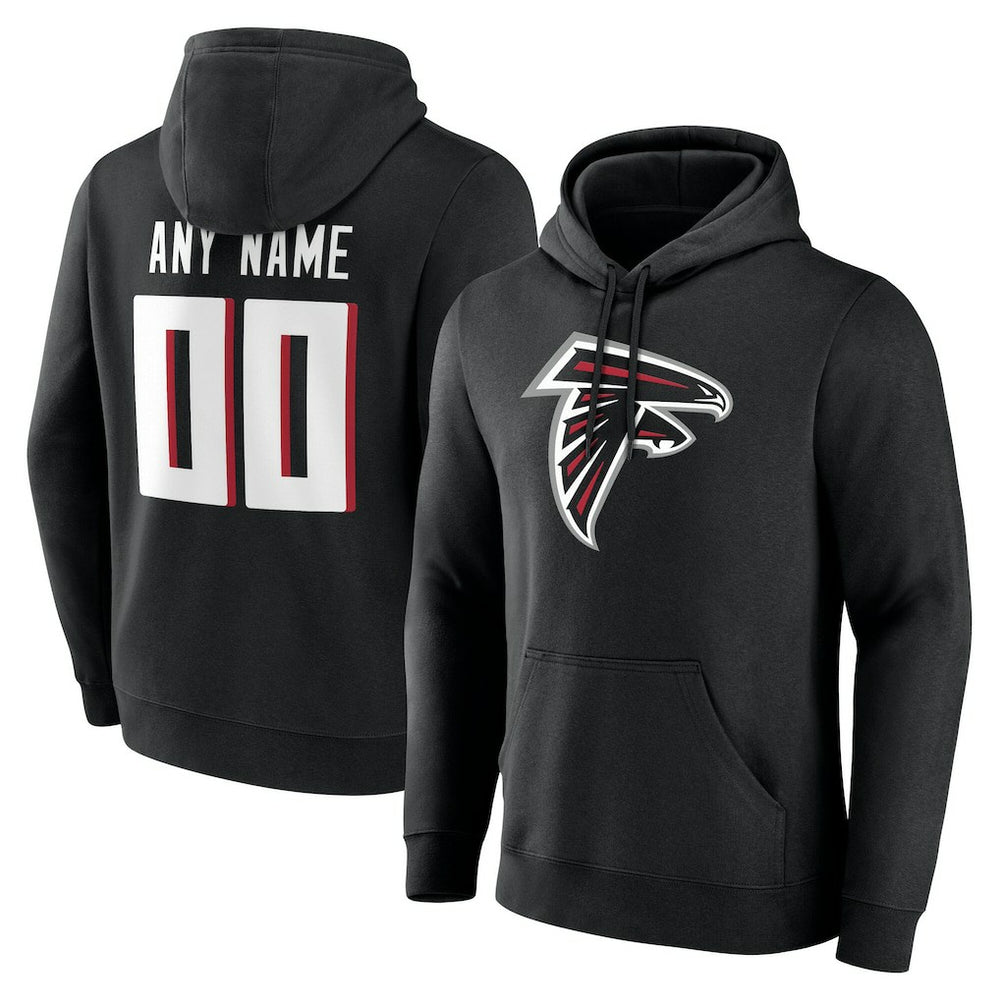 Atlanta Falcons Team Authentic Personalized Name & Number Hoodie - Black - NFL