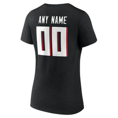 Atlanta Falcons Women's Team Authentic Personalized Name & Number V-Neck T-Shirt - Black - NFL