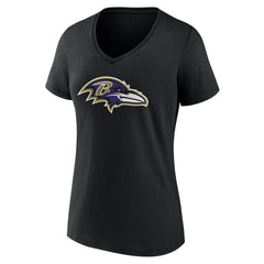 Baltimore Ravens Women's Team Authentic Personalized Name & Number V-Neck T-Shirt - Black - NFL