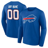 Buffalo Bills Team Authentic Personalized Name & Number Long Sleeve T-Shirt - Royal - NFL