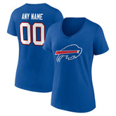 Buffalo Bills Women's Team Authentic Personalized Name & Number V-Neck T-Shirt - Royal - NFL