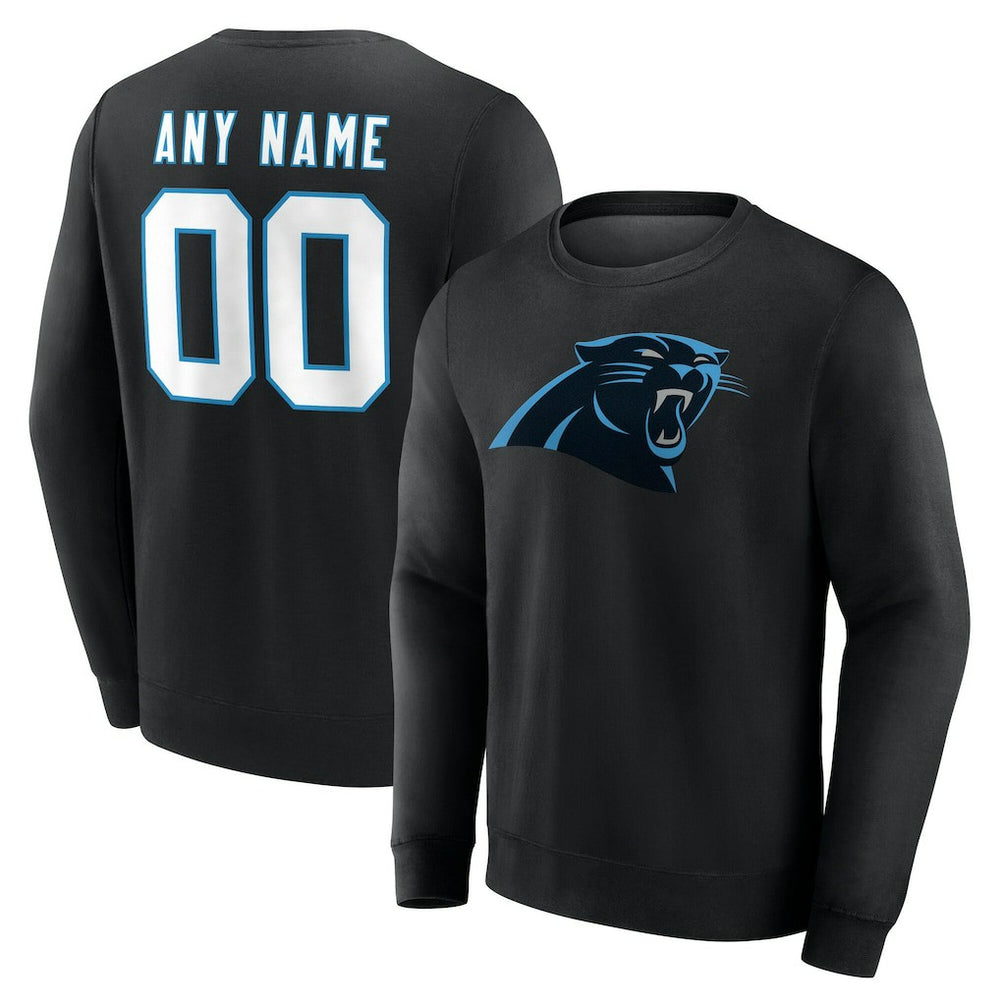 Carolina Panthers Team Authentic Personalized Name & Number Sweatshirt - Black - NFL