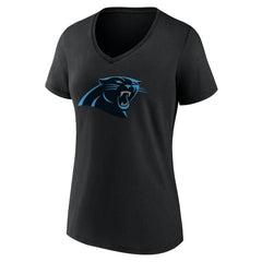 Carolina Panthers Women's Team Authentic Personalized Name & Number V-Neck T-Shirt - Black - NFL