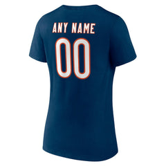 Chicago Bears Women's Team Authentic Personalized Name & Number V-Neck T-Shirt - Navy - NFL
