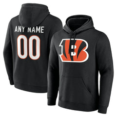 Cincinnati Bengals Team Authentic Personalized Name & Number Hoodie - Black - NFL