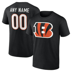 Cincinnati Bengals Team Authentic Personalized Name & Number T-Shirt - Black - NFL