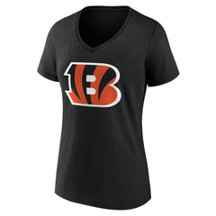Cincinnati Bengals Women's Team Authentic Personalized Name & Number V-Neck T-Shirt - Black - NFL