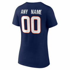 Denver Broncos Women's Team Authentic Personalized Name & Number V-Neck T-Shirt - Navy - NFL