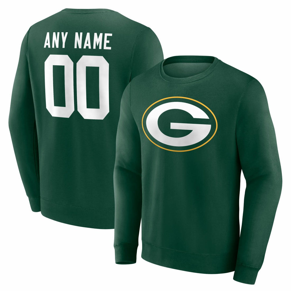 Green Bay Packers Team Authentic Personalized Name & Number Sweatshirt - Green - NFL