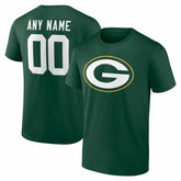 Green Bay Packers Team Authentic Personalized Name & Number T-Shirt - Green - NFL