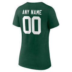 Green Bay Packers Women's Team Authentic Personalized Name & Number V-Neck T-Shirt - Green - NFL