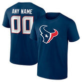 Houston Texans Team Authentic Personalized Name & Number T-Shirt - Navy - NFL