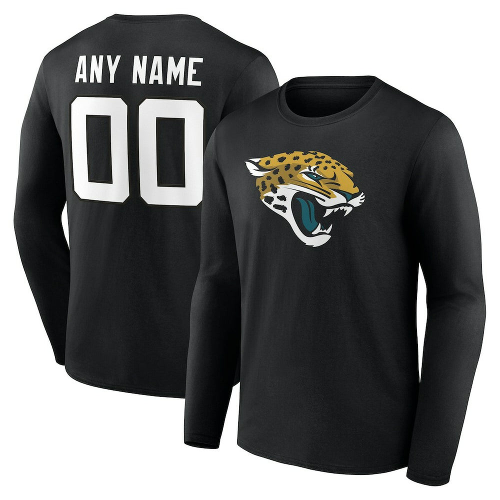 Jacksonville Jaguars Team Authentic Personalized Name & Number Long Sleeve T-Shirt - Black - NFL
