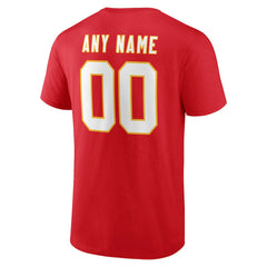 Kansas City Chiefs Team Authentic Personalized Name & Number T-Shirt - Red - NFL