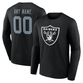 Las Vegas Raiders Team Authentic Personalized Name & Number Long Sleeve T-Shirt - Black - NFL