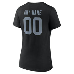 Las Vegas Raiders Women's Team Authentic Personalized Name & Number V-Neck T-Shirt - Black - NFL