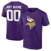 Minnesota Vikings Team Authentic Personalized Name & Number T-Shirt - Purple - NFL