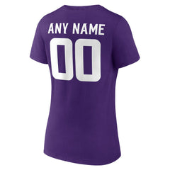 Minnesota Vikings Women's Team Authentic Personalized Name & Number V-Neck T-Shirt - Purple - NFL