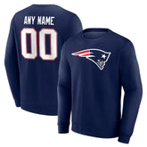 New England Patriots Team Authentic Personalized Name & Number Sweatshirt - Navy - NFL