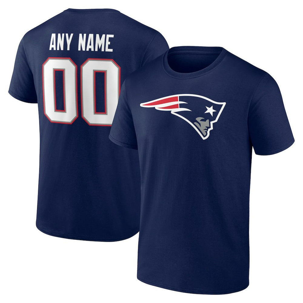 New England Patriots Team Authentic Personalized Name & Number T-Shirt - Navy - NFL