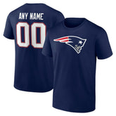 New England Patriots Team Authentic Personalized Name & Number T-Shirt - Navy - NFL