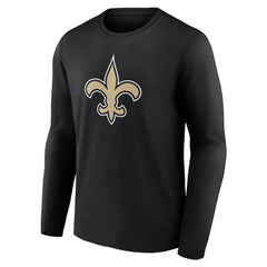 New Orleans Saints Team Authentic Personalized Name & Number Long Sleeve T-Shirt - Black - NFL