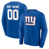 New York Giants Team Authentic Personalized Name & Number Sweatshirt - Royal - NFL