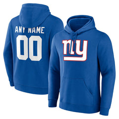 New York Giants Team Authentic Personalized Name & Number Hoodie - Royal - NFL