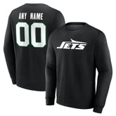New York Jets Team Authentic Personalized Name & Number Sweatshirt - Black - NFL