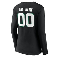 New York Jets Women's Team Authentic Personalized Name & Number Long Sleeve V-Neck T-Shirt - Black - NFL
