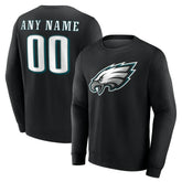 Philadelphia Eagles Team Authentic Personalized Name & Number Sweatshirt - Black - NFL