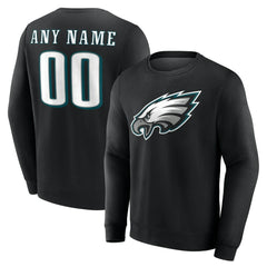 Philadelphia Eagles Team Authentic Personalized Name & Number Sweatshirt - Black - NFL