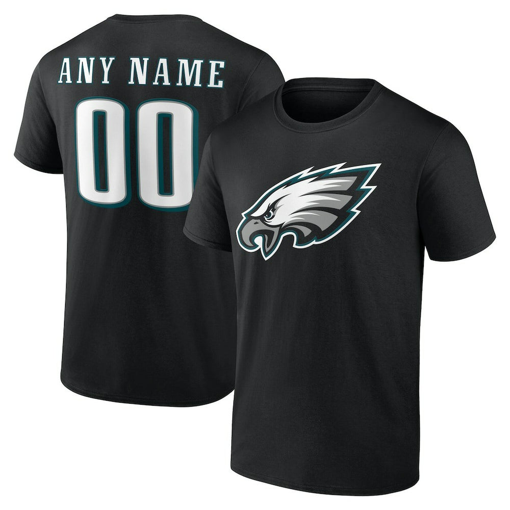 Philadelphia Eagles Team Authentic Personalized Name & Number T-Shirt - Black - NFL